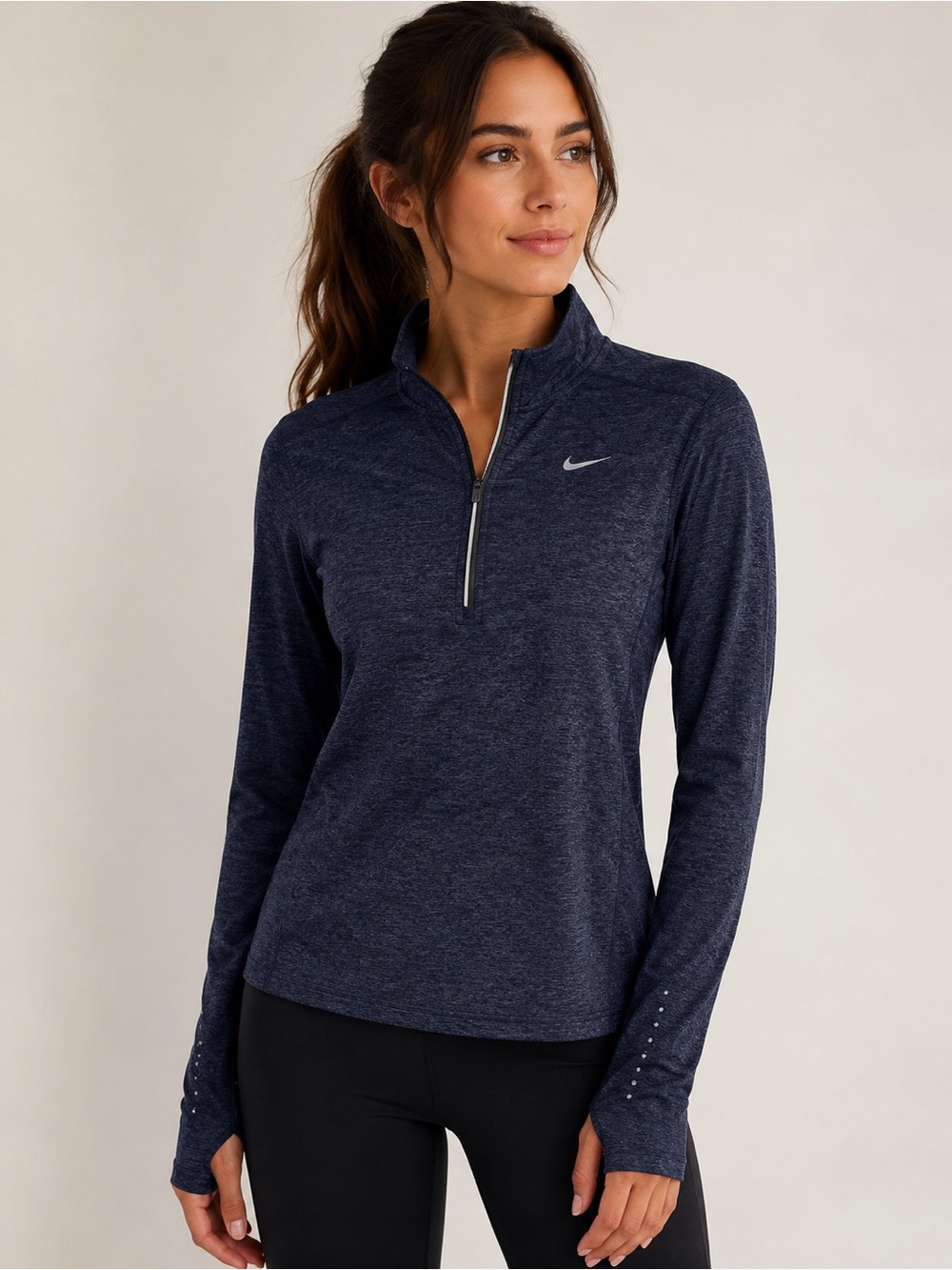 Nike Women's Dark Navy Long Sleeve Performance Top